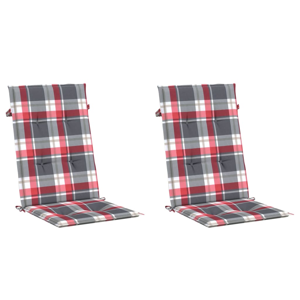 Cuscini da sedia da giardino Vidaxl 2 pezzi 120x50x3 cm Modello di diamante in tessuto rosso