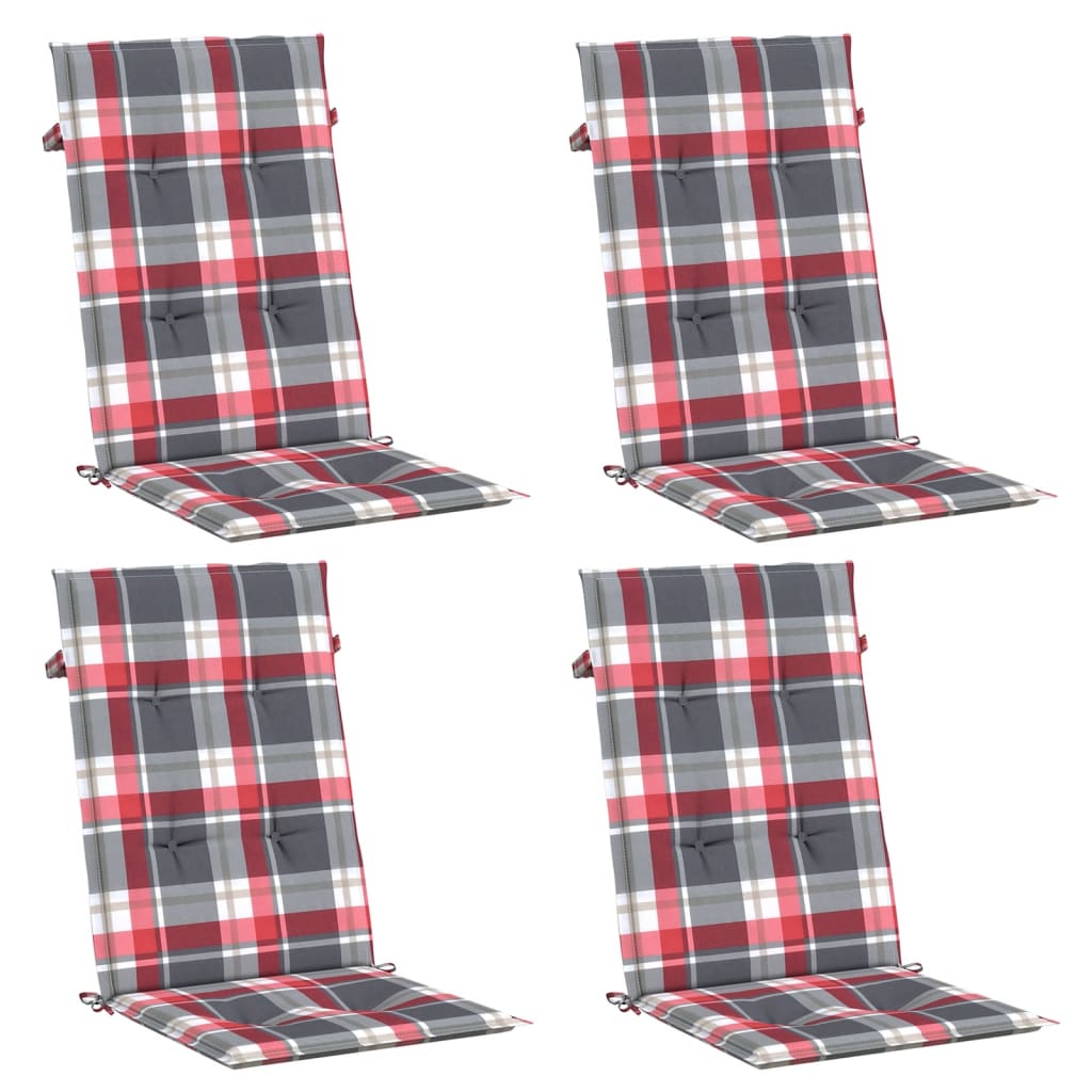 Cuscini da sedia da giardino Vidaxl 4 pezzi 120x50x3 cm Diamond Pattern Red