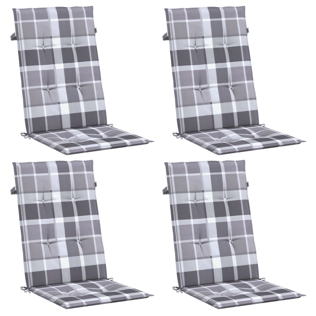 Cuscini da sedia da giardino Vidaxl 4 pezzi 120x50x3 cm Modello diamantato in tessuto grigio