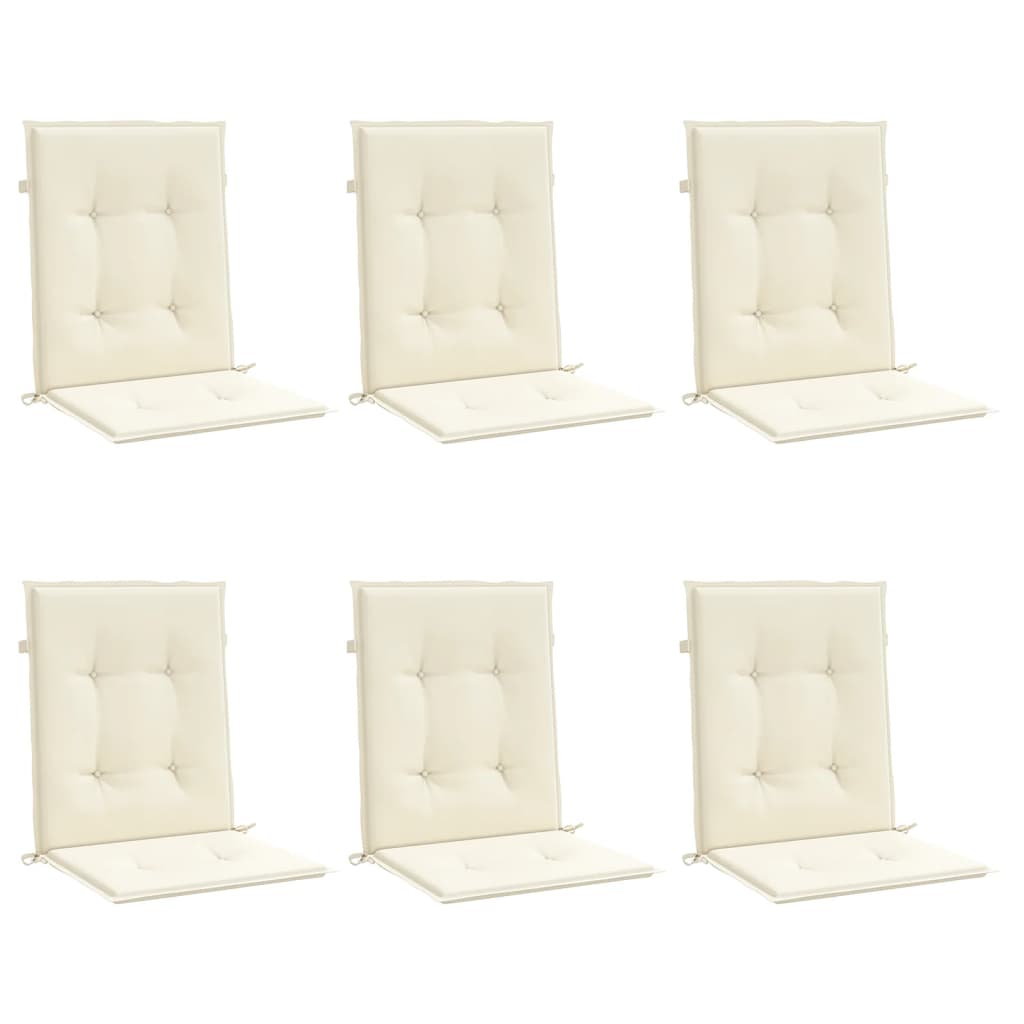 Vidaxl Garden Cushions 6 PCS 100x50x3 cm Oxford Fabric Crème -Collorato