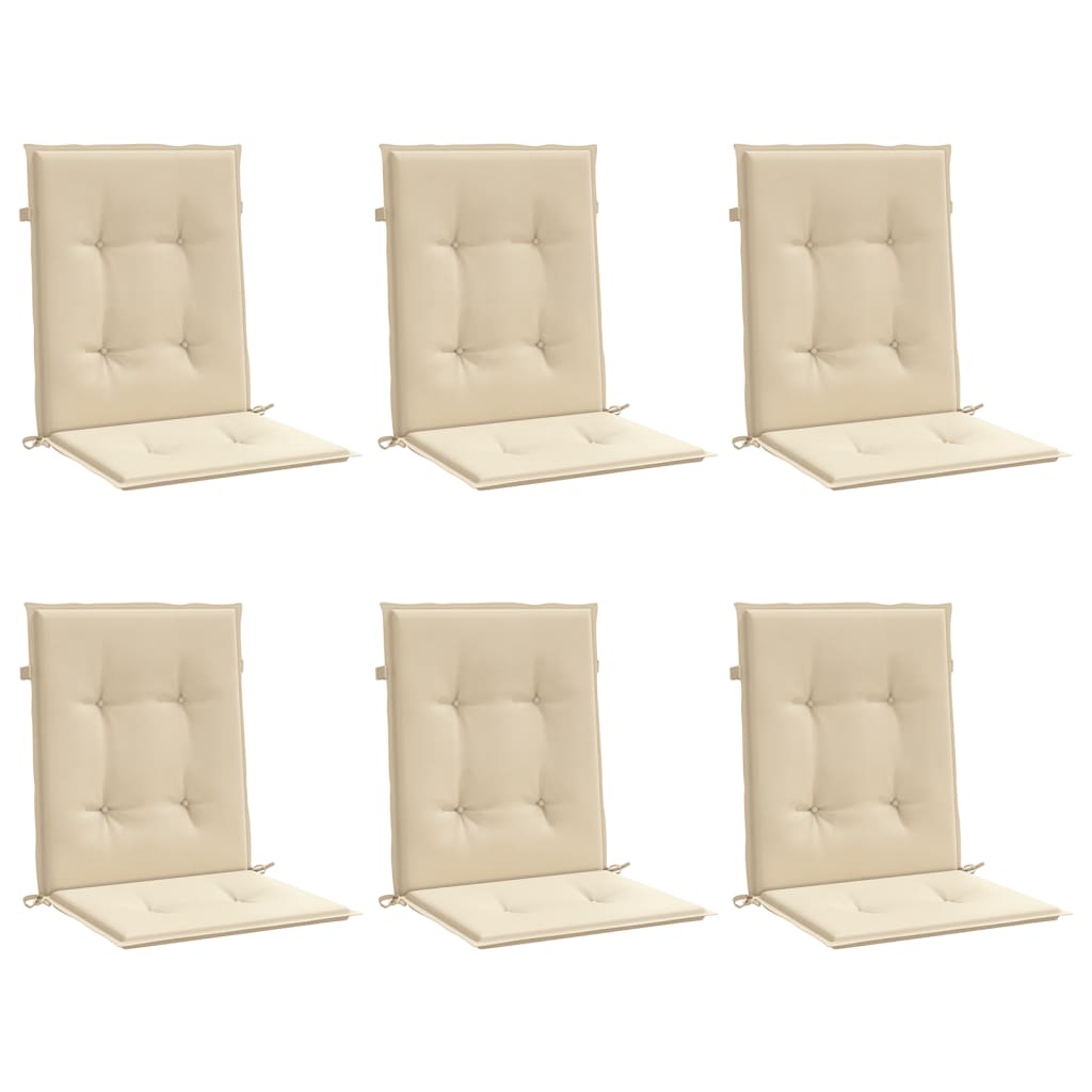 Vidaxl Garden Cushions 6 PCS 100x50x3 cm Tessuto Oxford Beige