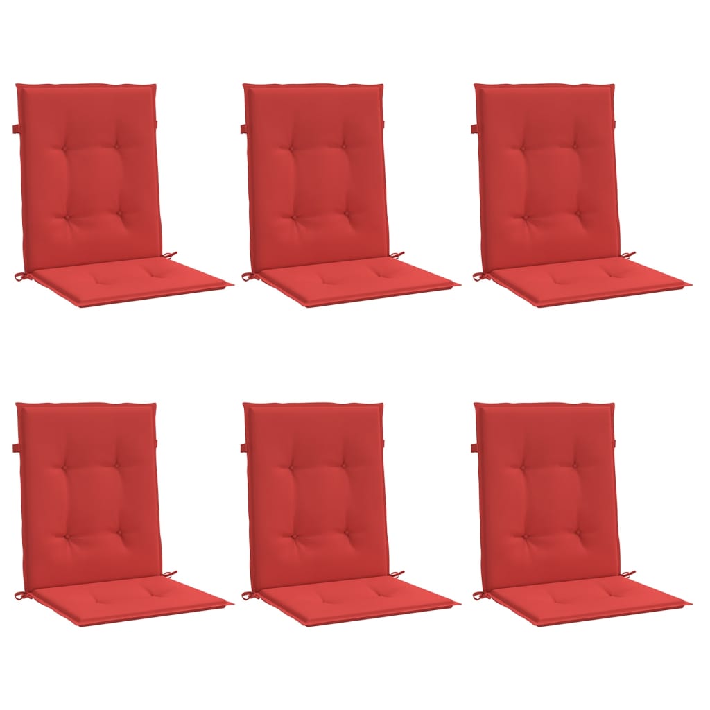 Cuscini da sedia da giardino Vidaxl 6 pezzi 100x50x3 cm tessuto rosso rosso