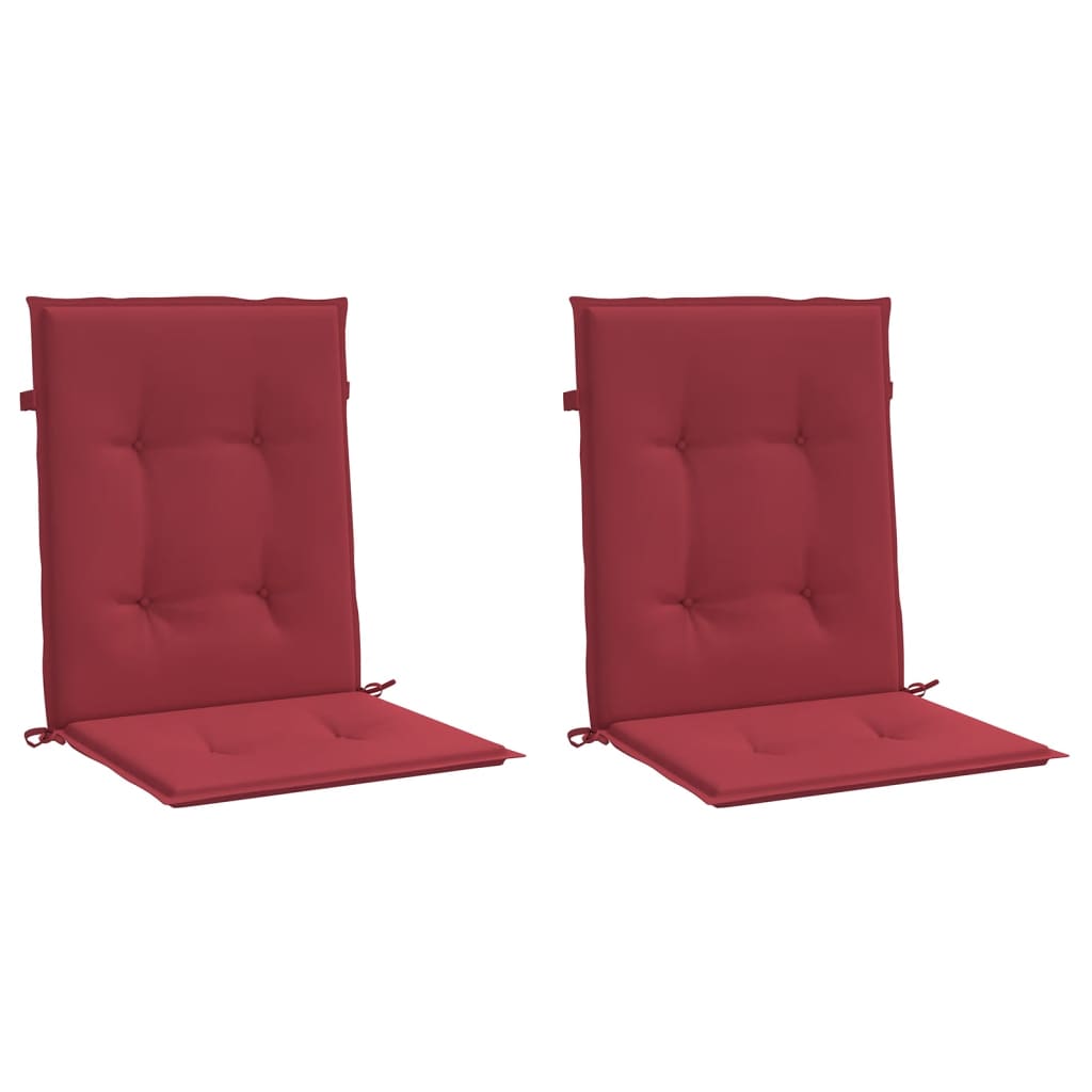 Cuscini da sedia da giardino Vidaxl 2 St 100x50x3 cm Vino in tessuto Oxford rosso