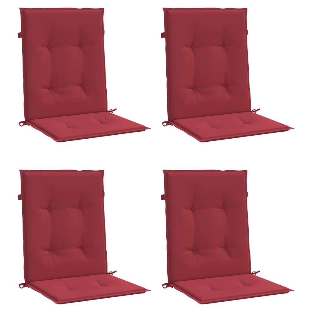 Cuscini da sedia da giardino Vidaxl 4 pezzi 100x50x3 cm Vino in tessuto Oxford rosso