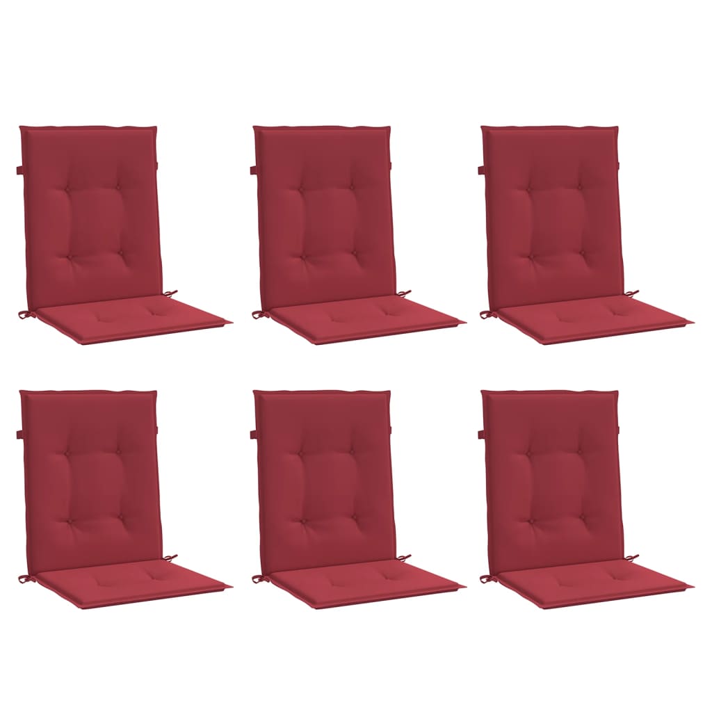 Cuscini da sedia da giardino Vidaxl 6 pezzi 100x50x3 cm Vino in tessuto Oxford rosso
