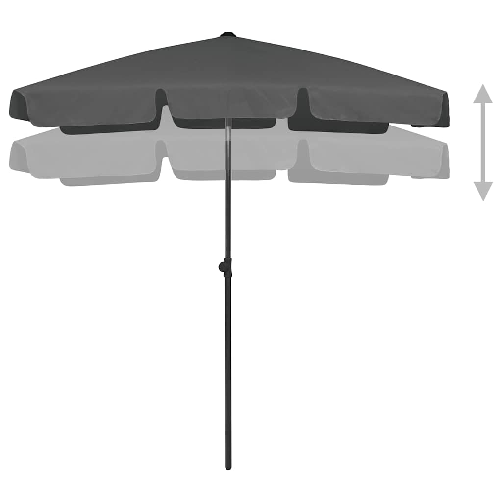 Vidaxl Strandparasol 180x120 cm antracite