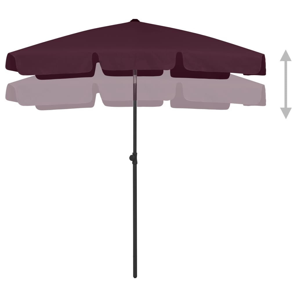 Vidaxl Strandparasol 180x120 cm Burdeos rojo