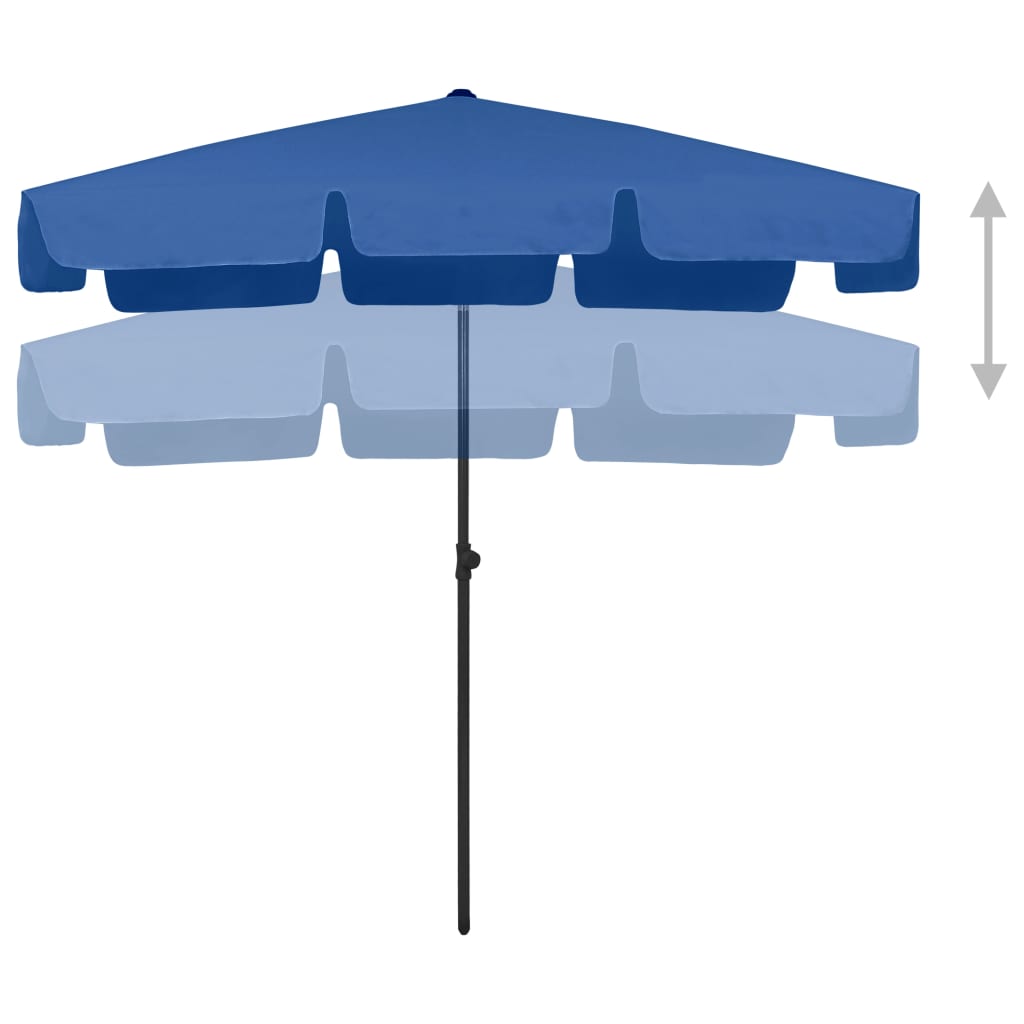 Sombrilla de playa VidaXL 200x125 cm azul celeste