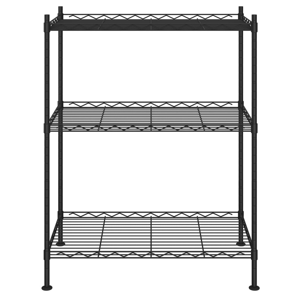 Vidaxl Storage Rack 3 capas 150 kg 60x35x76 cm negro