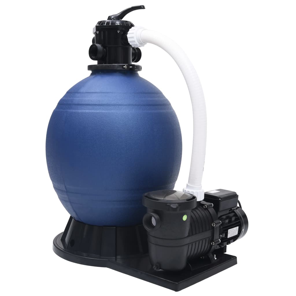 Filtro de arena Vidaxl con 7 configuraciones y 1000 W bomba azul y negro