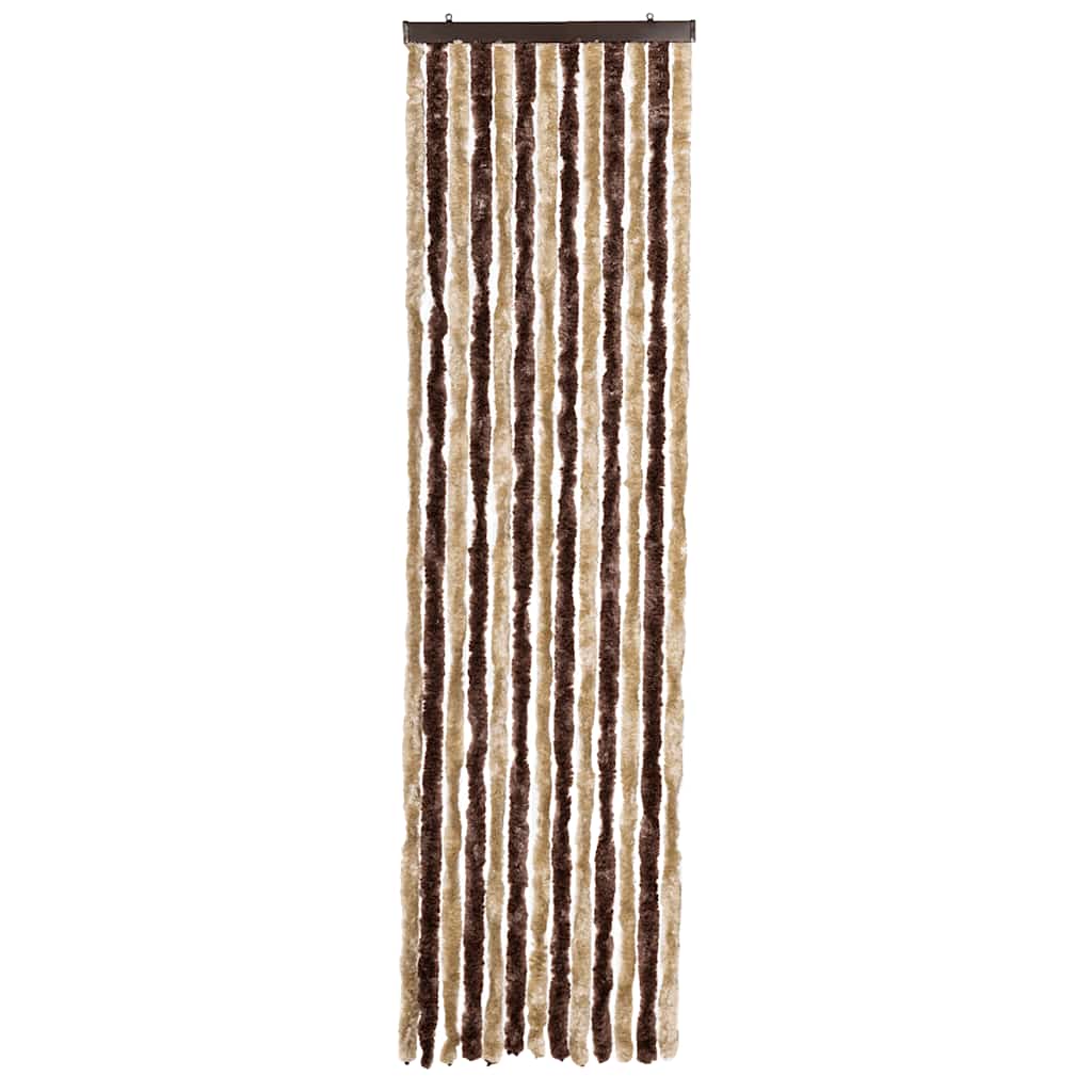 Vidaxl Fly Curtain 56x200 cm Chenille beige e marrone chiaro