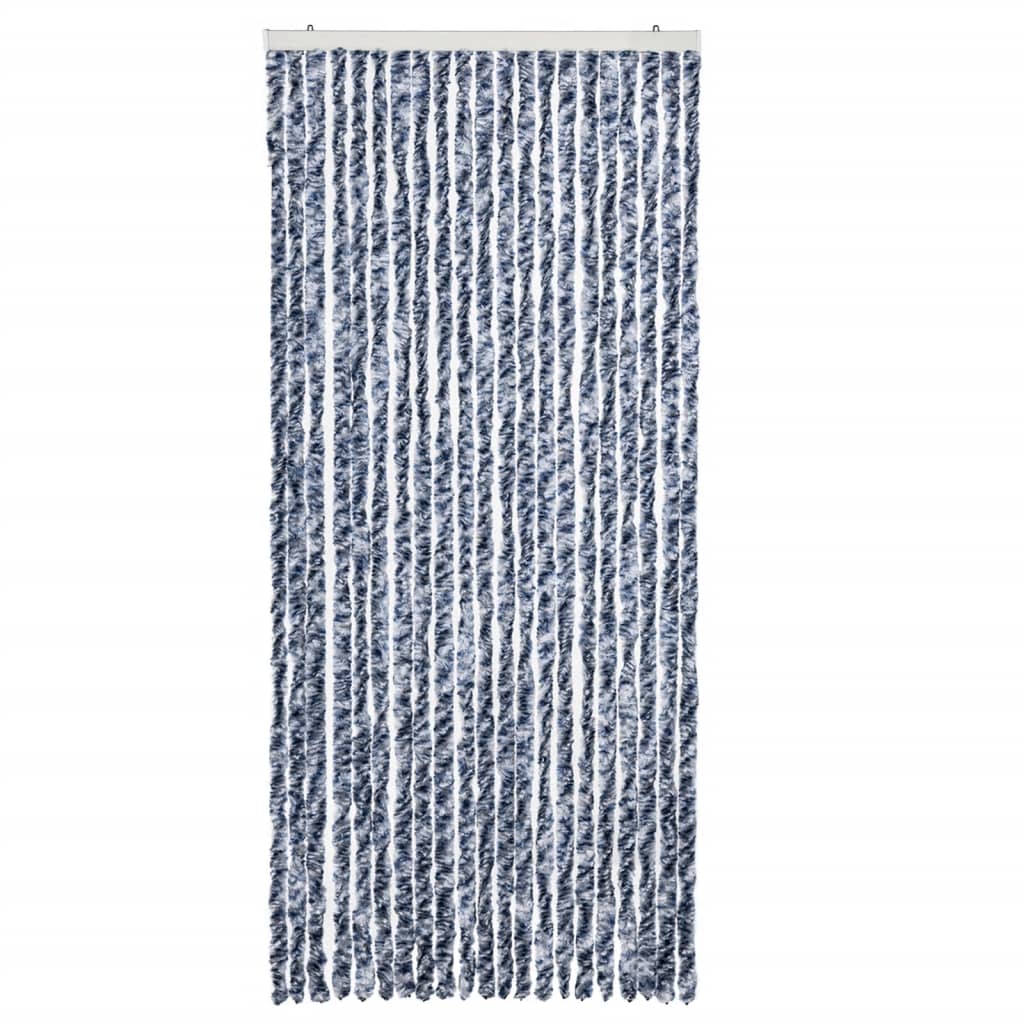 Vidaxl Fly Curtain 90x200 cm Chenille blu e bianco