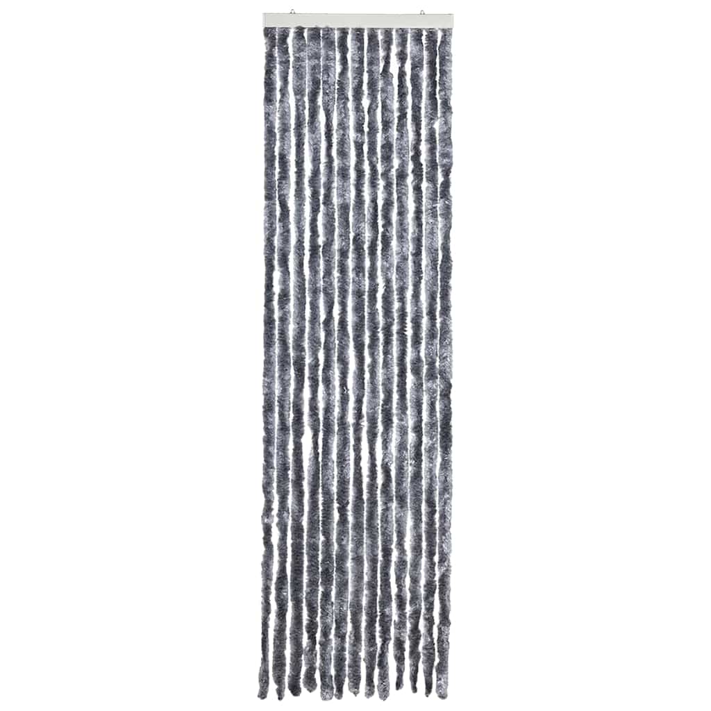 Cortina de mosca Vidaxl 56x200 cm chenille plateado