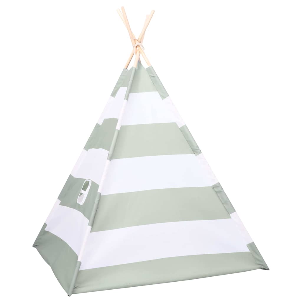 Tenda per bambini VidaXL grigia e bianca 120 x 120 x 150 cm in legno di pino massiccio