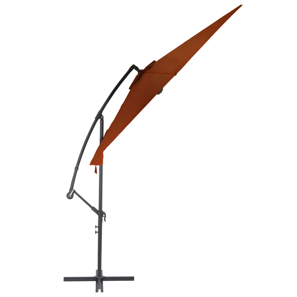 Parasol flotante de Vidaxl con poste de aluminio 300 cm de terracota