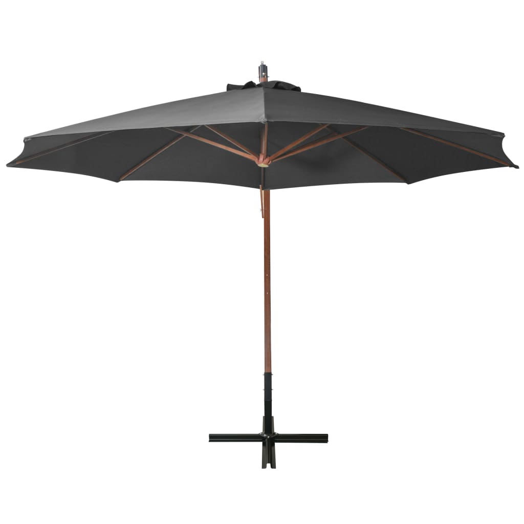 Vidaxl Parasolo galleggiante con polo 3,5x2,9 m Antracite di pino solido