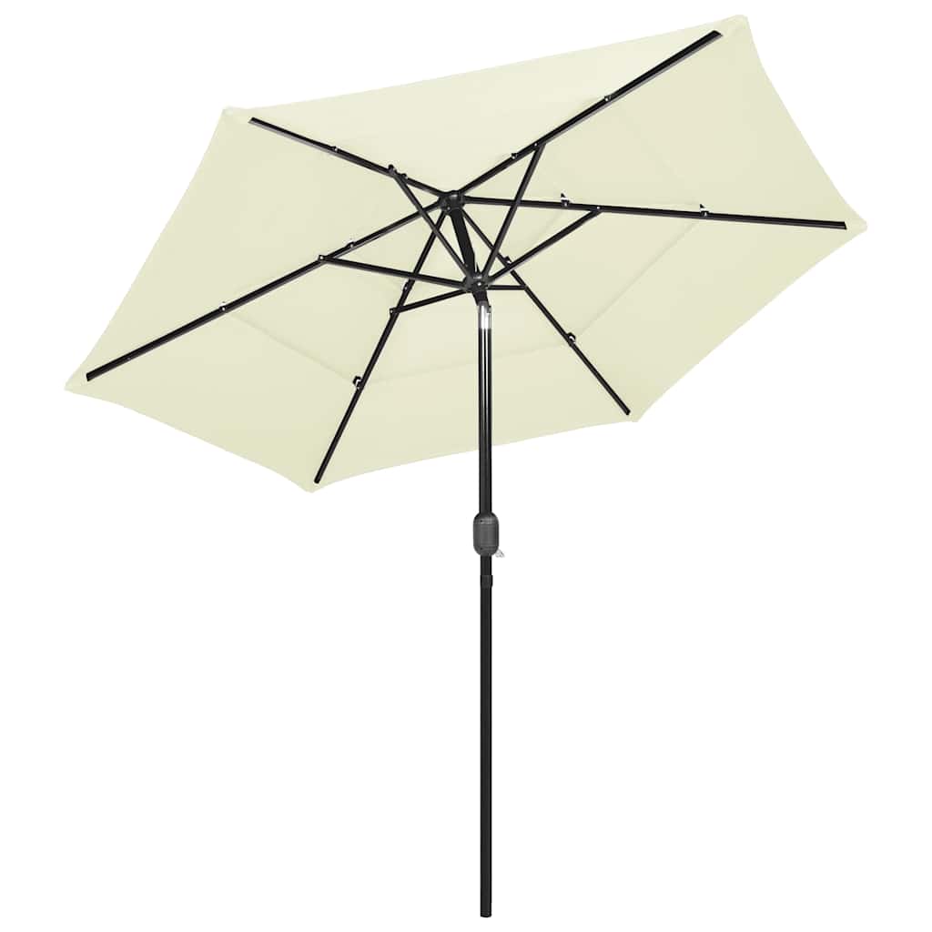 Vidaxl Parasol 3 capas con poste de aluminio 2.5 m de color arena