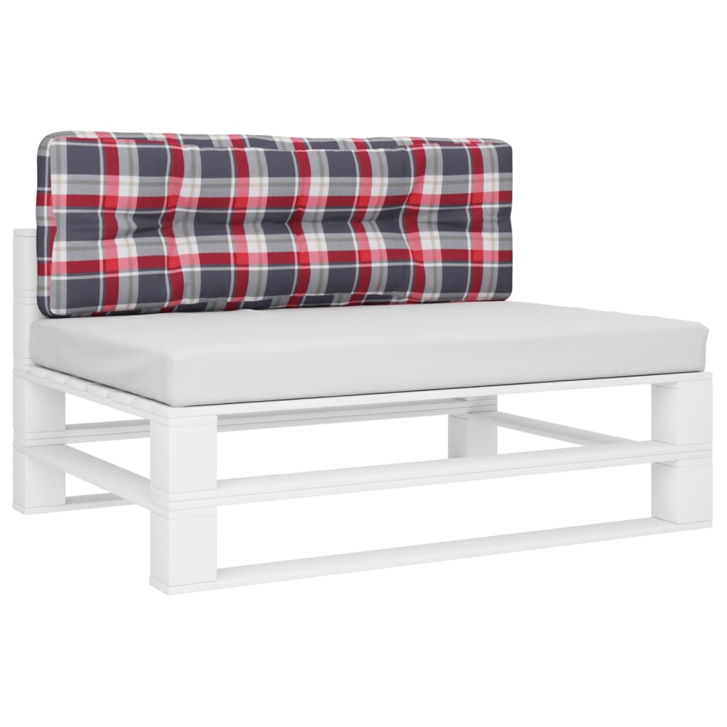 VidaXL Palletkussen 120x40x12 cm stof ruitpatroon rood