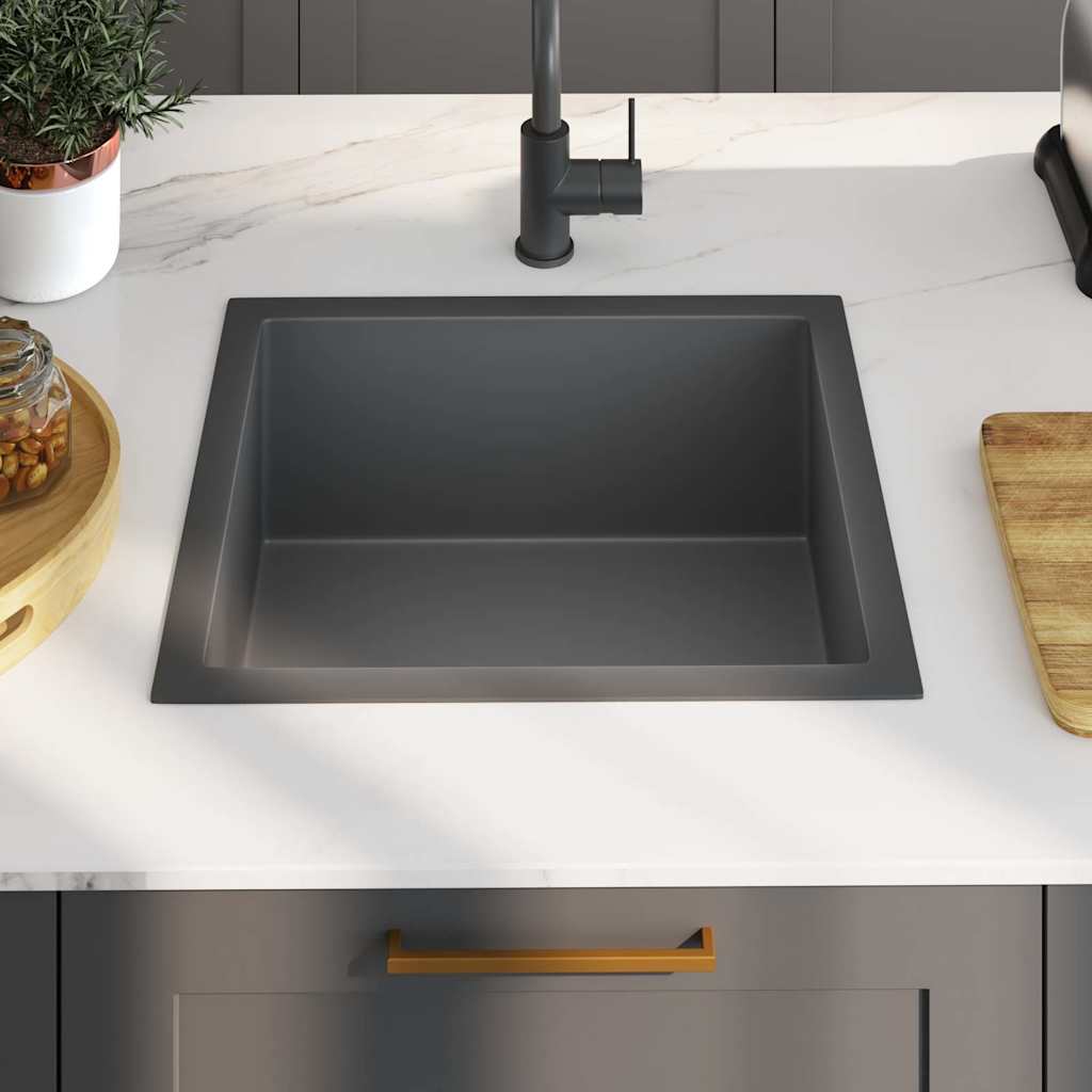 Vidaxl fregadero de acero inoxidable hecho a mano
