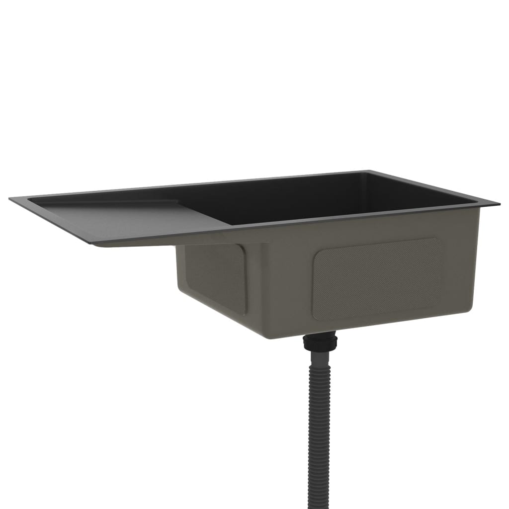 Vidaxl fregadero de acero inoxidable hecho a mano