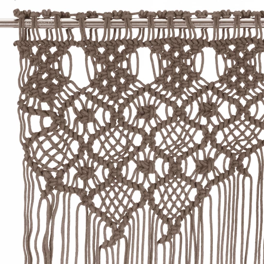 Vidaxl Curtain Macramé 140x240 cm Cotton Taupe