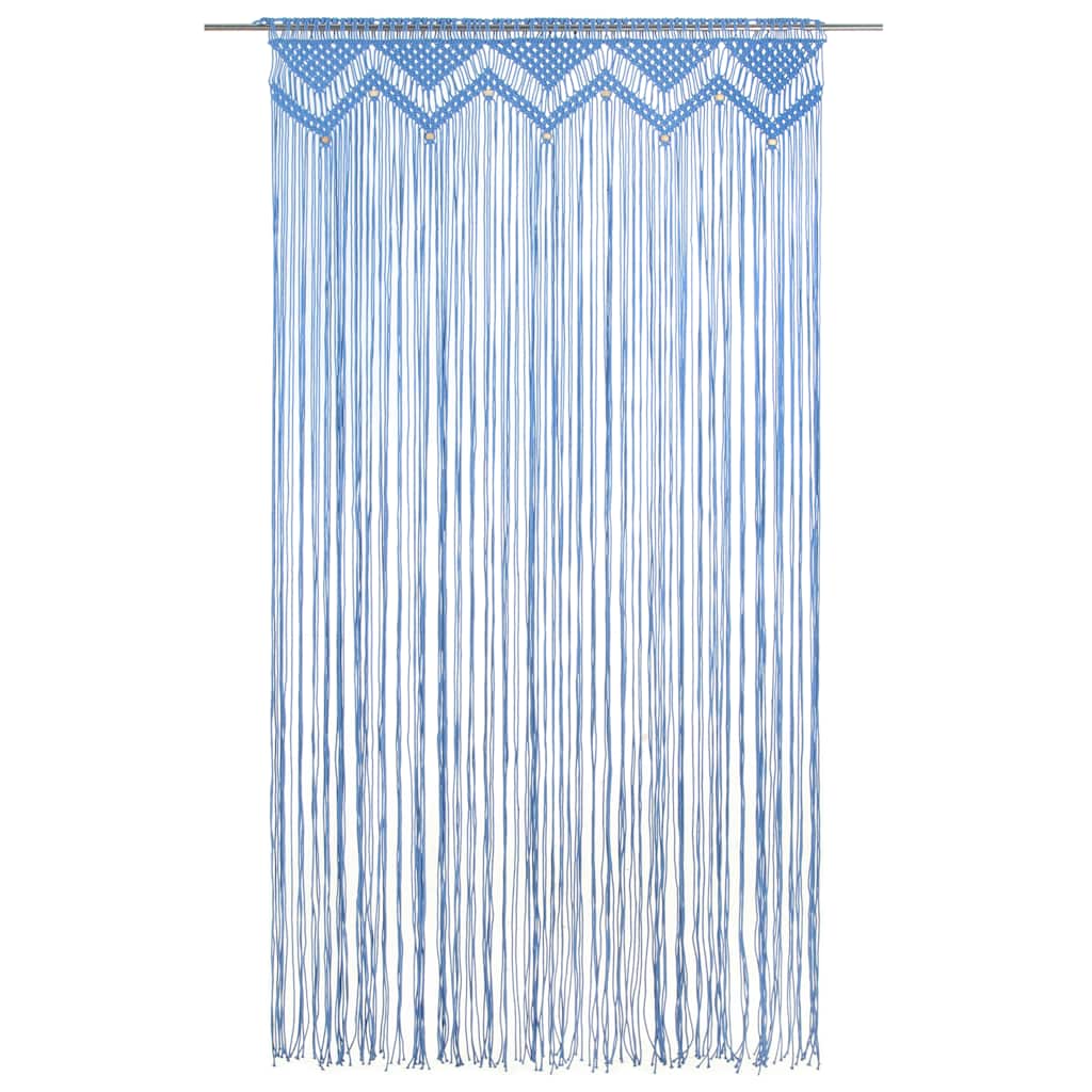 Vidaxl Curtain Macramé 140x240 cm blu cotone