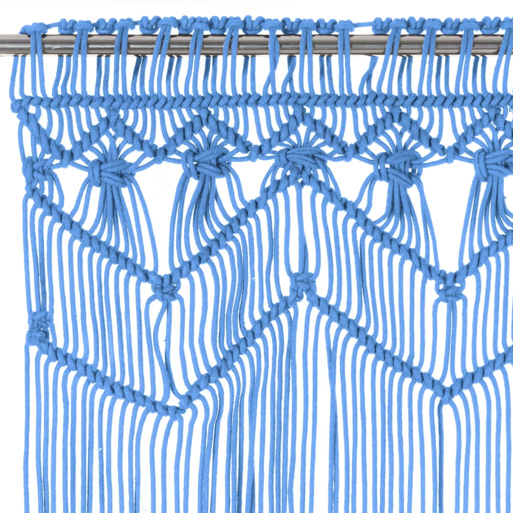 Cortina Vidaxl Macramé 140x240 cm Algodón azul
