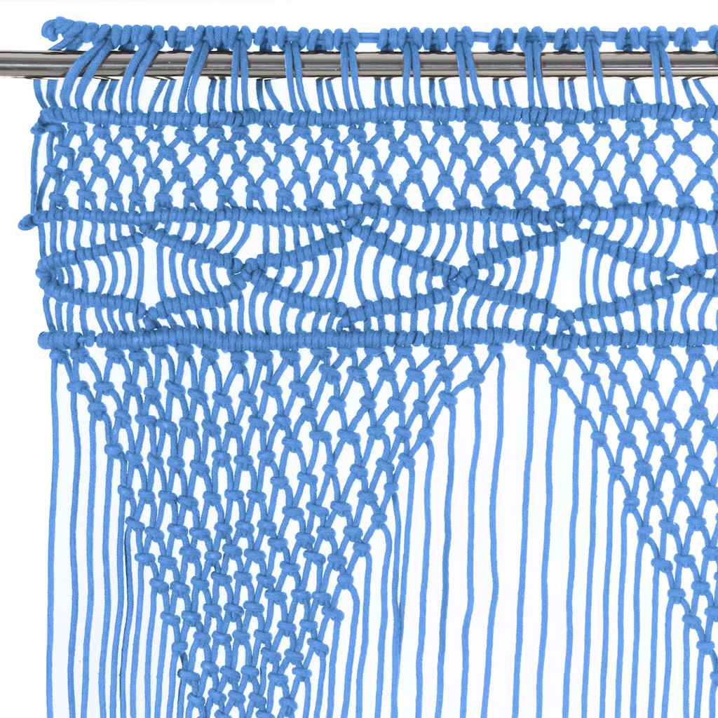 Cortina Vidaxl Macramé 140x240 cm Algodón azul