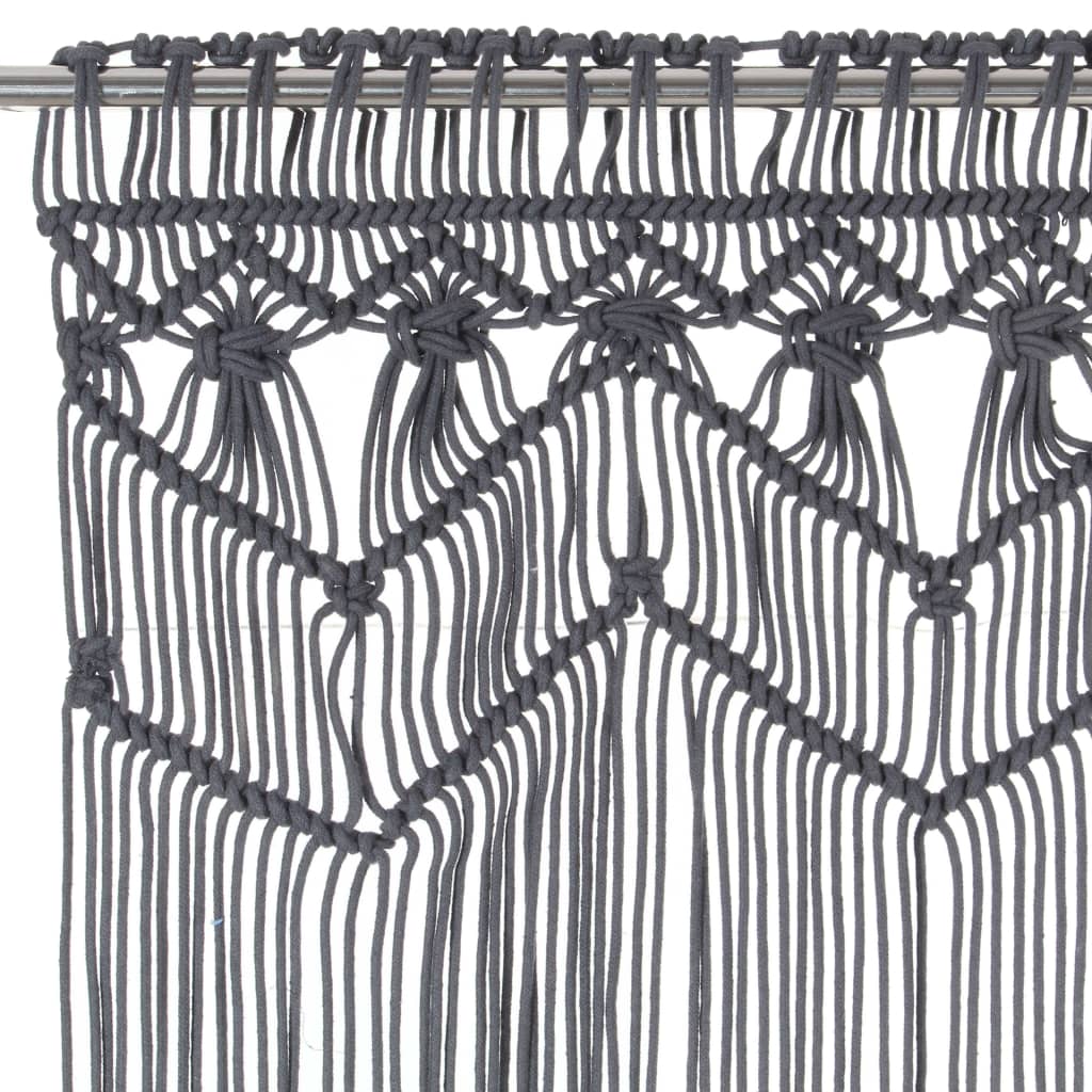 Cortina Vidaxl Macramé 140x240 cm de algodón antracita