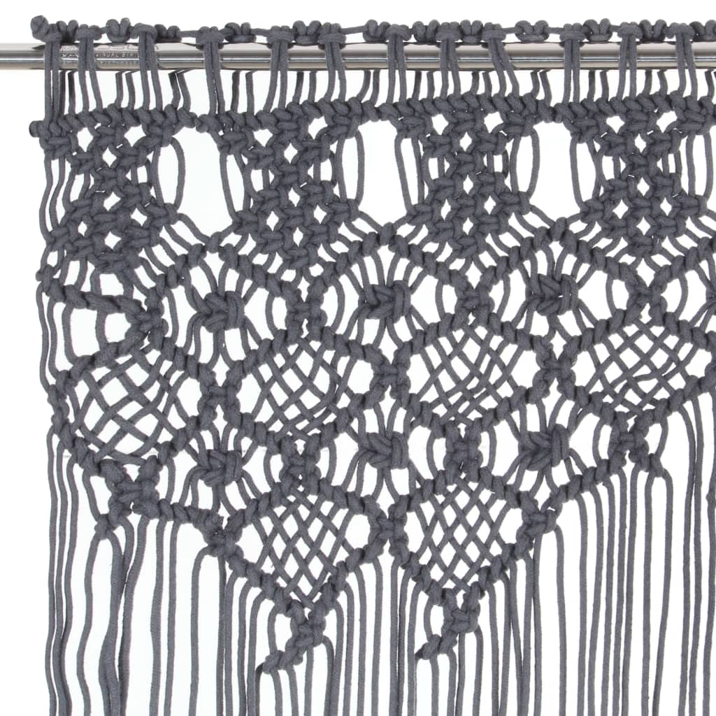 Cortina Vidaxl Macramé 140x240 cm de algodón antracita
