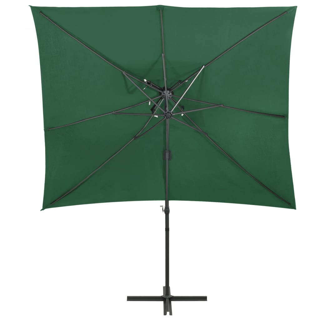 Parasol flotante de Vidaxl con techo doble de 250x250 cm de verde