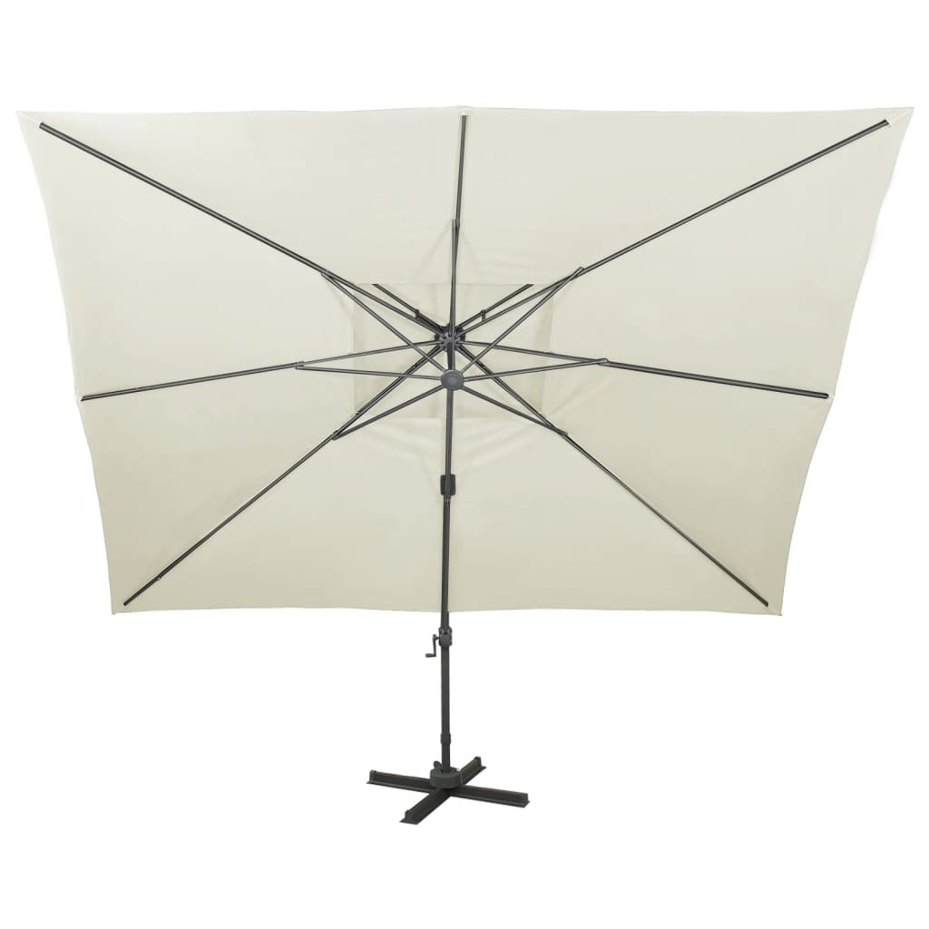 Parasol flotante de Vidaxl con techo doble de 400x300 cm de arena