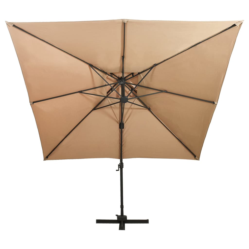 Vidaxl Parasolo galleggiante con doppio tetto 300x300 cm Taupe