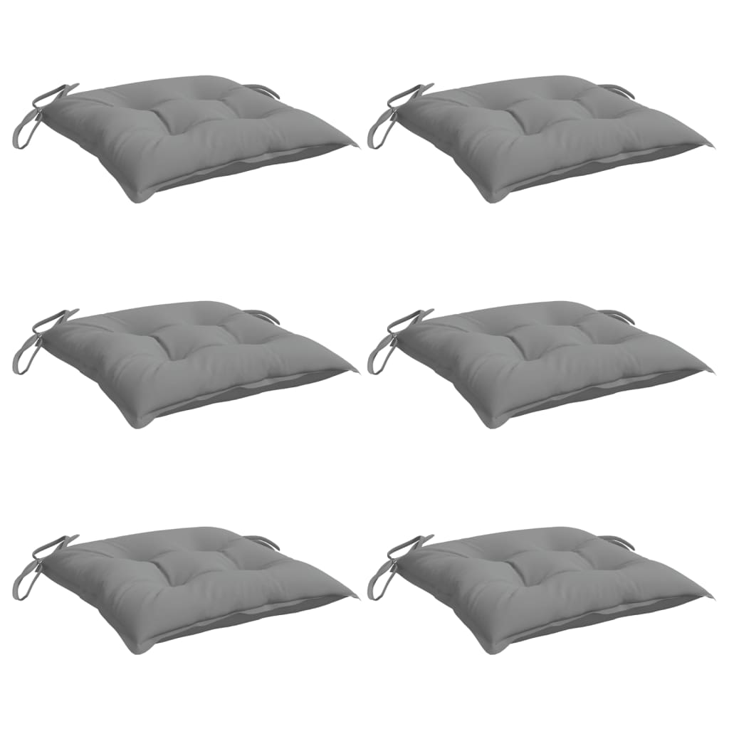 VidaXL cojines para silla 6uds 40x40x7 cm tela oxford gris