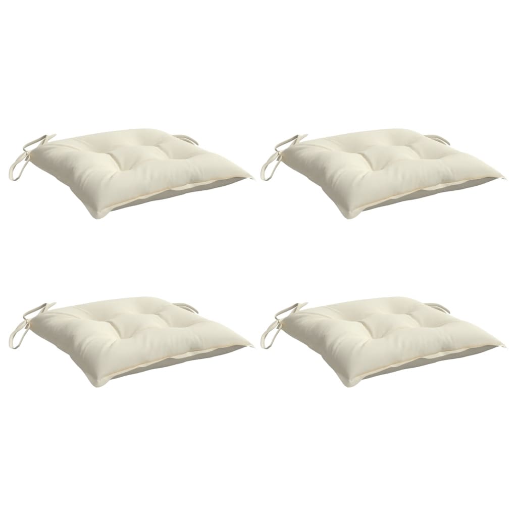 Cojines de silla Vidaxl 4 PCS 40x40x7 CM Oxford Fabric crèmewit