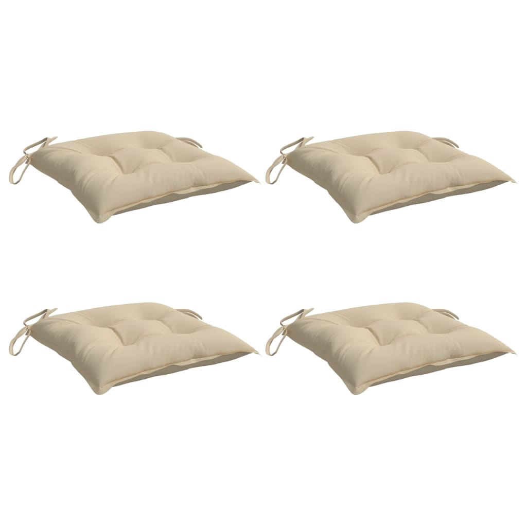 VidaXL cojines para silla 4uds 50x50x7 cm tela oxford beige