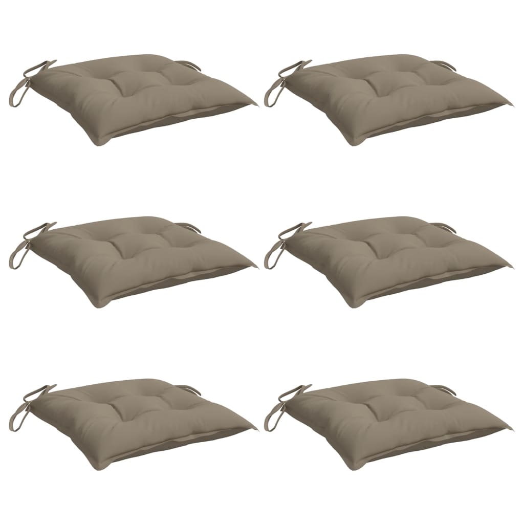 VidaXL cojines para silla 6uds 50x50x7 cm tela oxford gris topo
