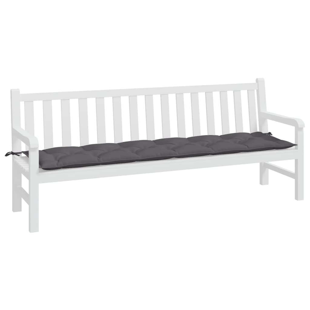 Vidaxx cojín para banco de jardín 200x50x7 cm tela oxford antracita