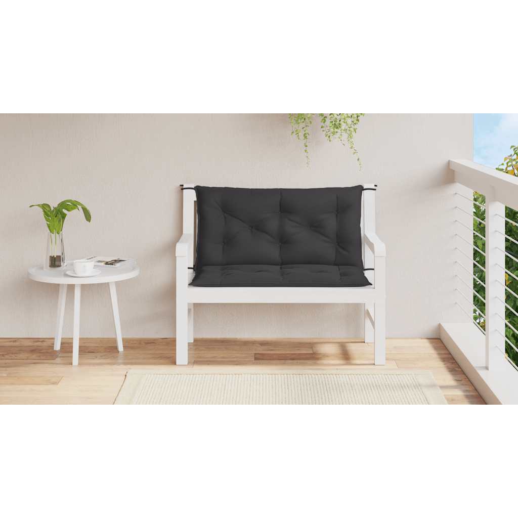 Vidaxl tuinbankkussen 100x(50+50)x7 cm oxford stof zwart