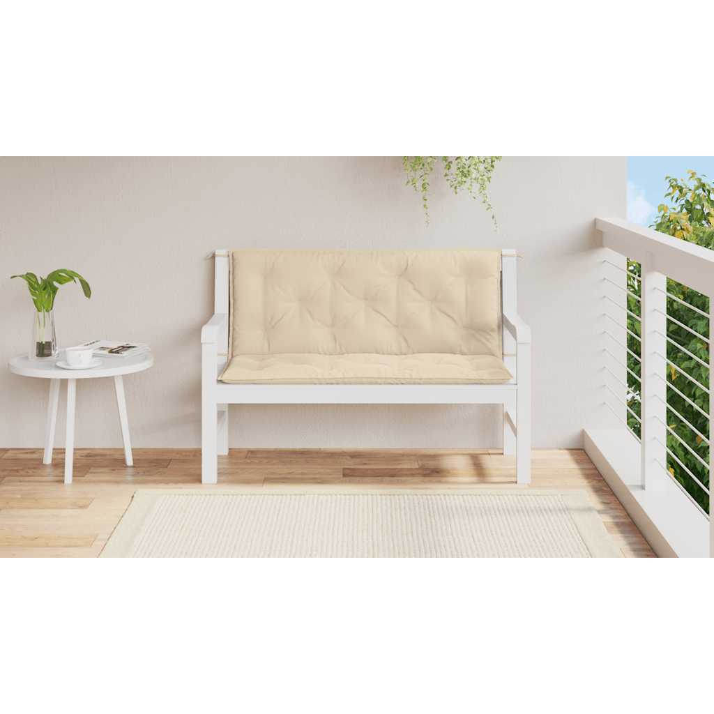 Vidaxl Garden Banch Cushion 120x (50+50) x7 cm Tessuto Oxford Beige