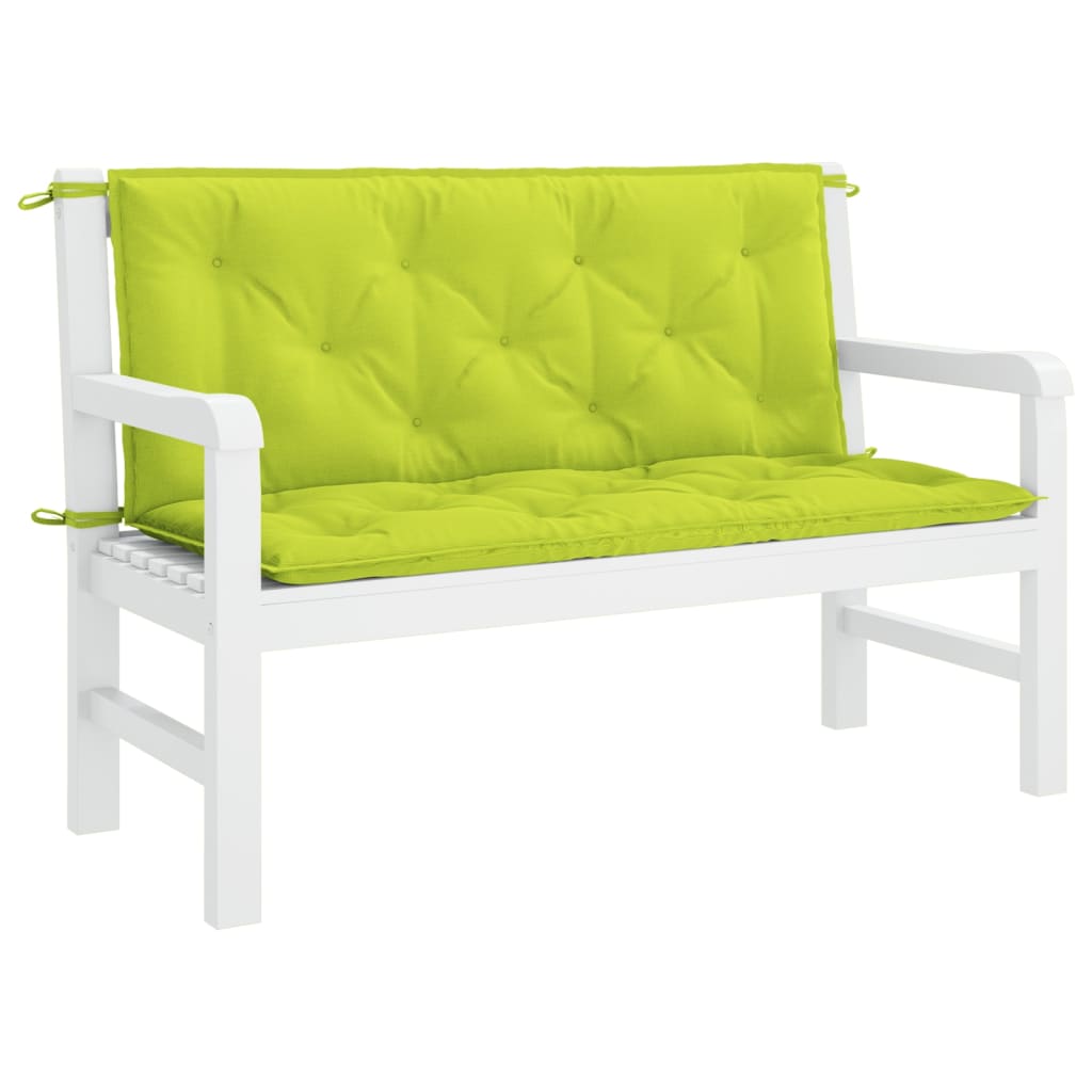 vidaXL Cuscino per Panca da Giardino 120x(50+50)x7 cm in Tessuto Oxford Verde Brillante