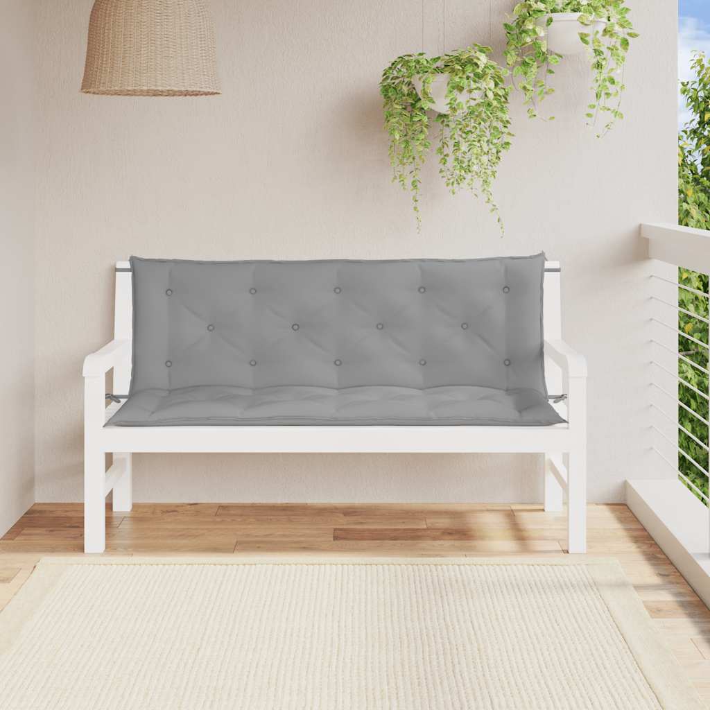 Cuscino per panca da giardino Vidaxx 150x(50+50)x7 cm in tessuto oxford grigio