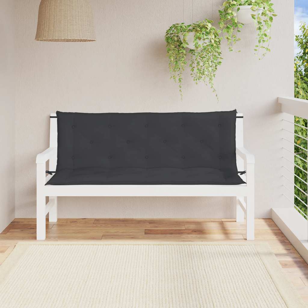 Cojín Banco de Jardín VidaXL 150x(50+50)x7 cm Tela Oxford Negro