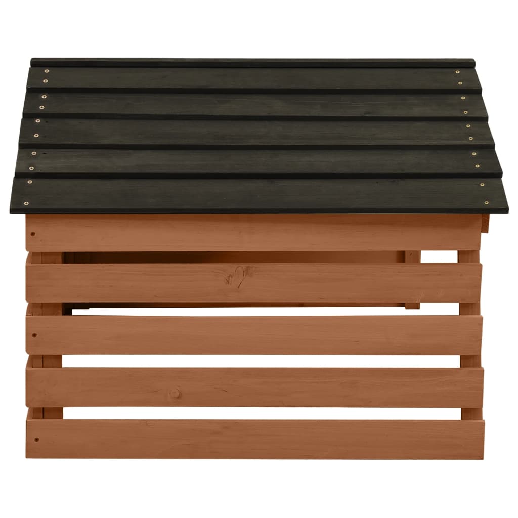 Vidaxl overkapping voor grasmaaier 78x74x54 cm vurenhout zwart bruin