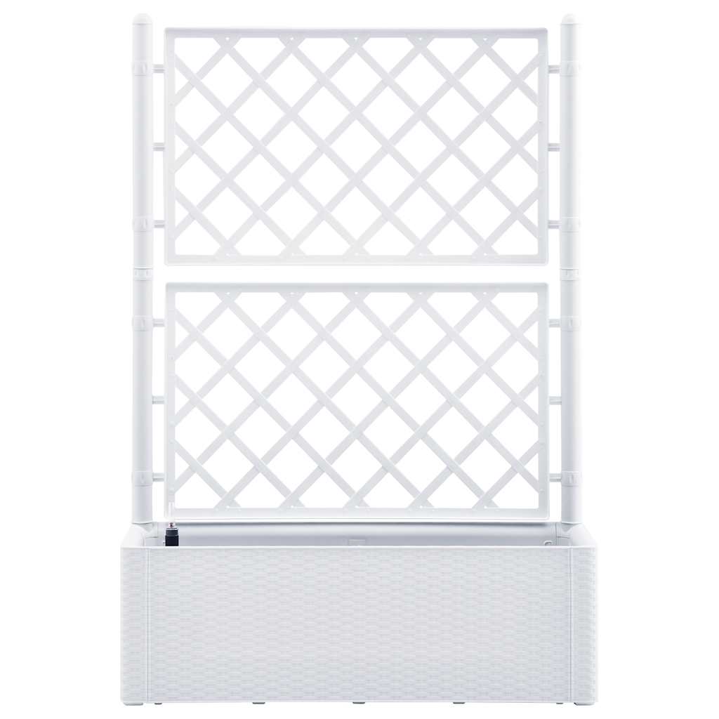 Vidaxl Plannet alto con Slat y Sistema de Self -Worming White