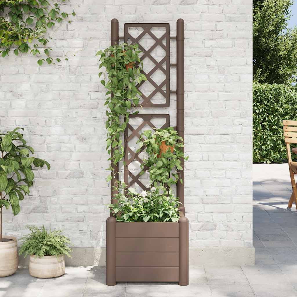 Plannet Vidaxl con Latwerk 43x43x142 cm PP Mokka