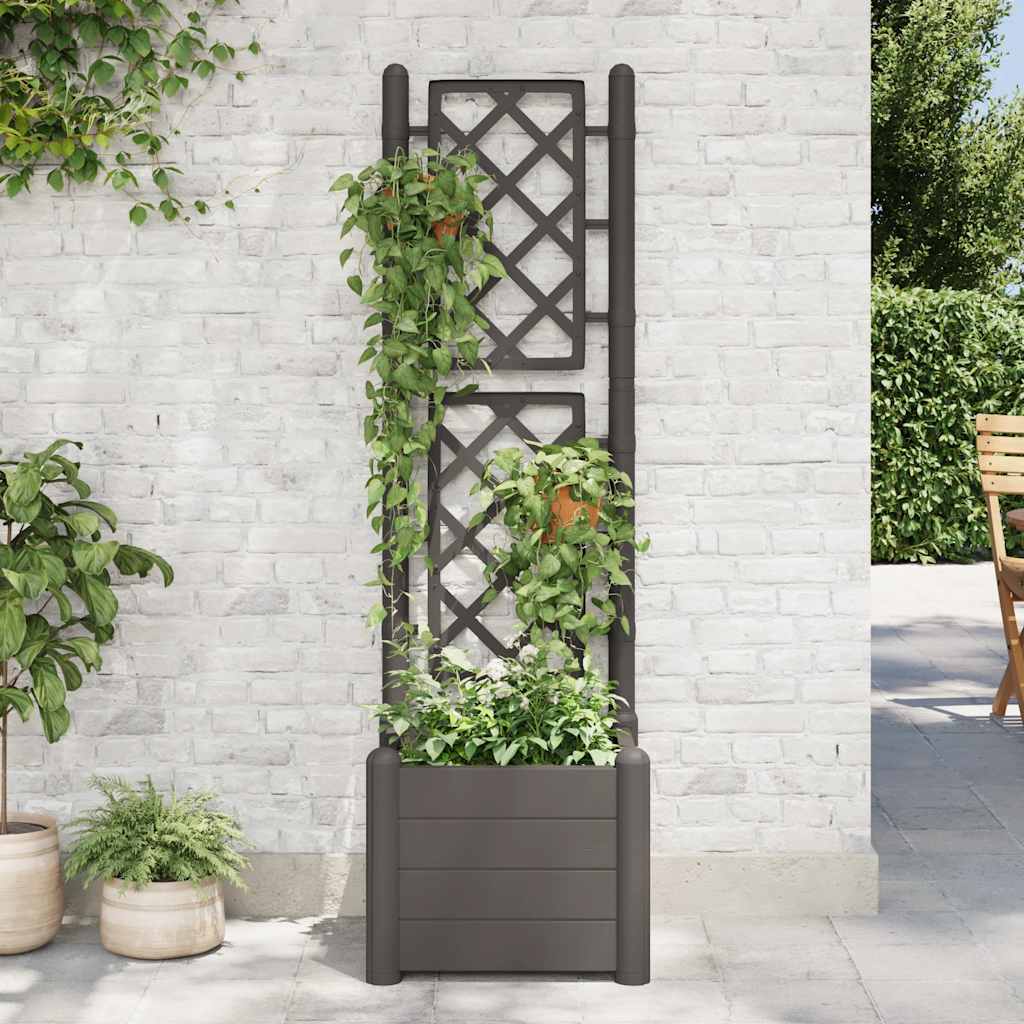 Plannet Vidaxl con Slat Work 43x43x142 cm PP antracita