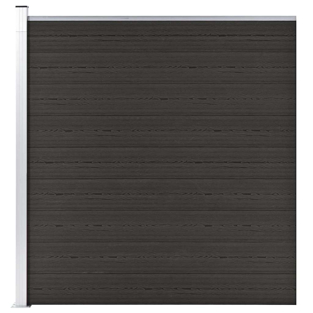 Panel de valla Vidaxl 175x186 cm HKC Negro