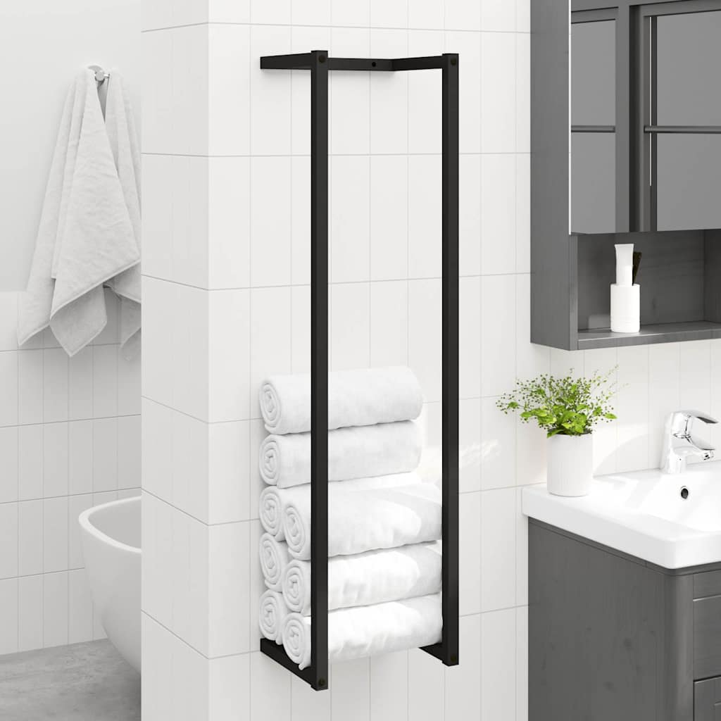 Vidaxl Rack de toalla 25x20x95 cm de hierro negro