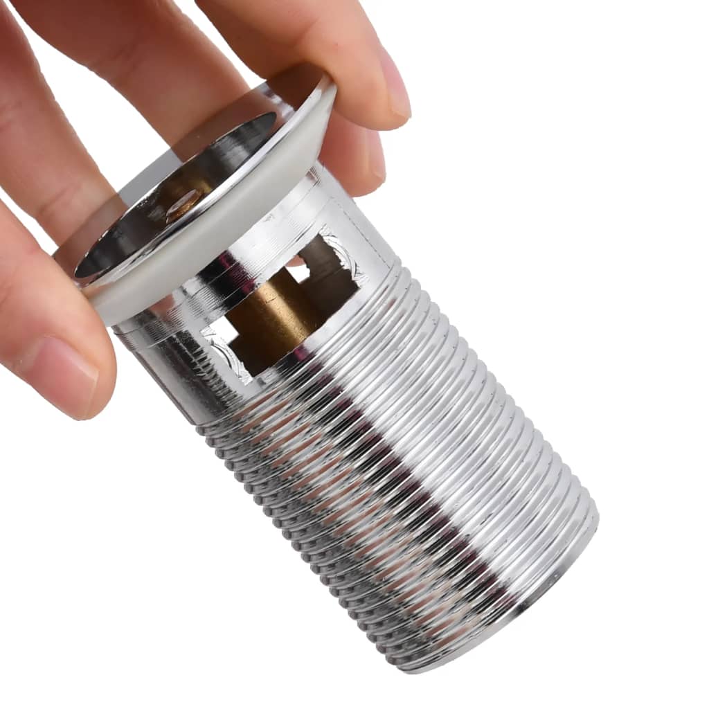 Vidaxl Drain Pop-Up con desbordamiento 6.4x6.4x9.1 cm de color cromado